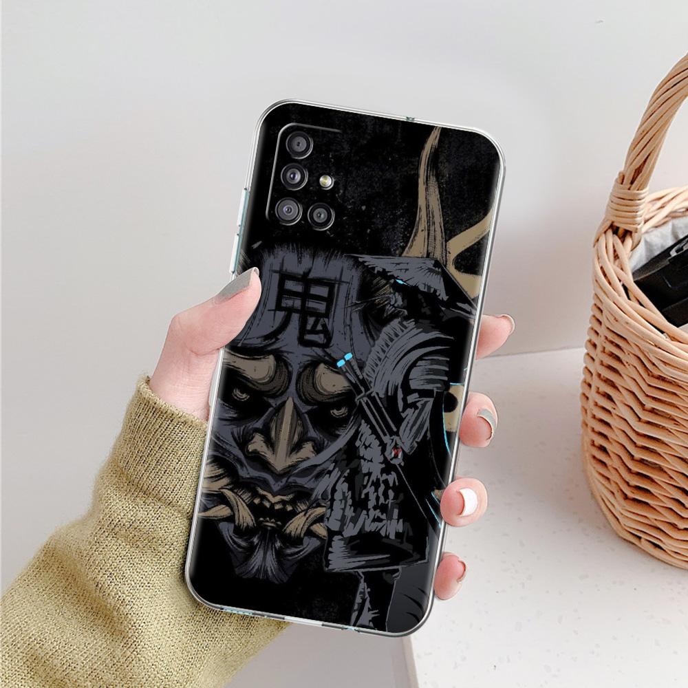 Phone Case For Samsung A15 A13 A35 A55 A51 A71 A41 A31 A21S A05 A17 A23 A25 A33 A53 A73 5G A07 4G Cover Japan Ghost Face Samurai