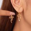 Elegant Simple Bowknot Drop Earrings For Women Korean Design Metal Ribbon Bow Piercing Dangle Earrings Fashion Party Jewelry