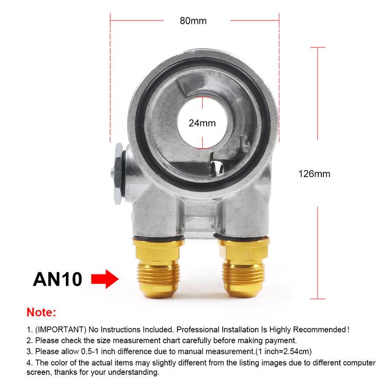 Oil Filter Cooler Sandwich Thread Plate Adapter for Honda Aluminum Oil Adapter With Connectors M20*1.5 and 3/4