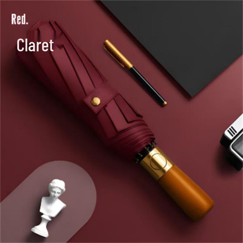 Автоматически складывающийся зонт Xi Meng Yuan с 24 ребрами и деревянной ручкой (Пакет из 10)