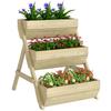 3 Tier Raised Garden Bed Wooden Elevated Planter Box Kit, 66L for Flower, Vegetable, Herb, 65x75x78cm, Green