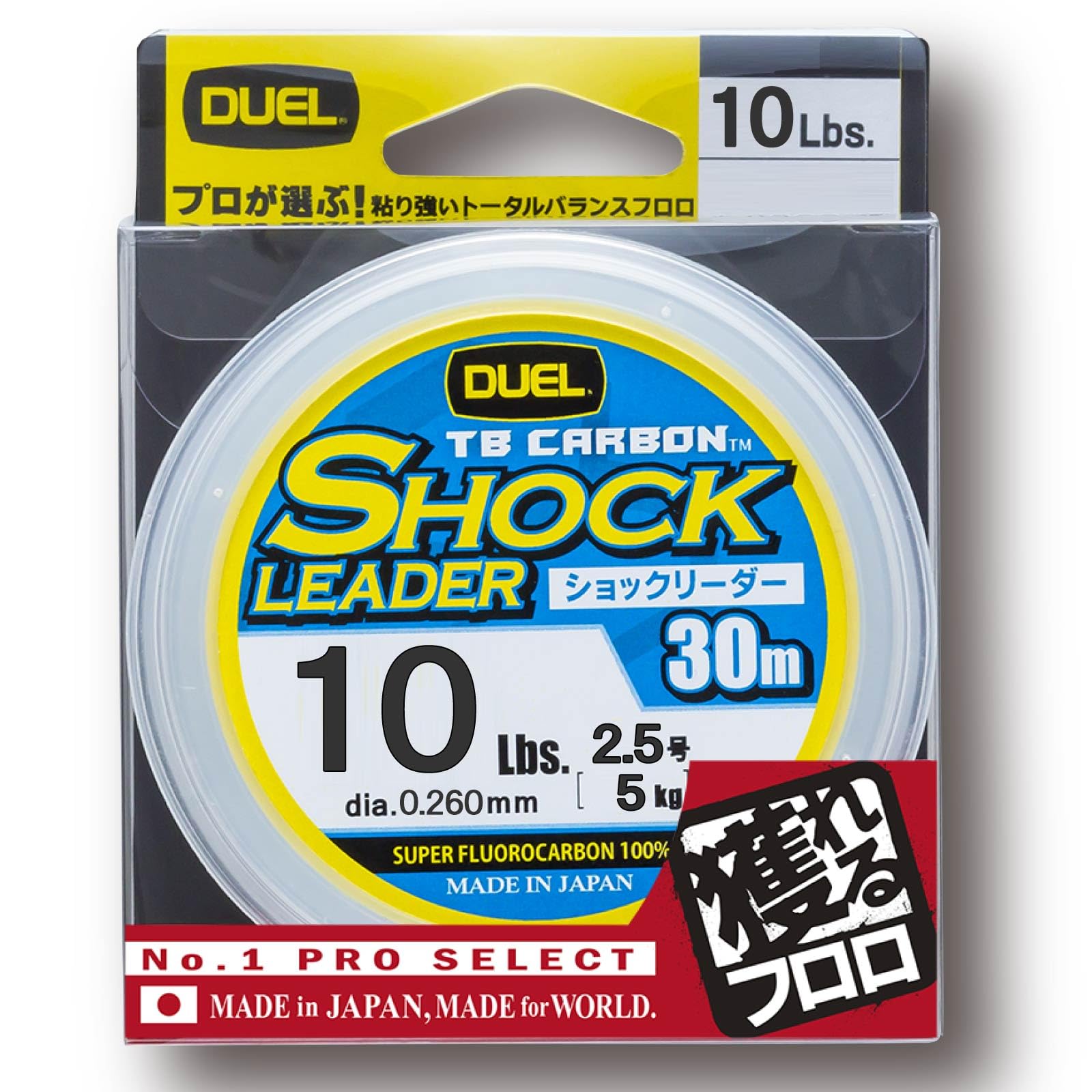 DUEL Fluorocarbon Line TB CARBON Shock Leader 30m Natural Clear H3503 10lbs. 10lbs.