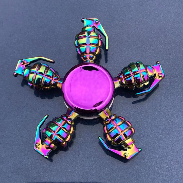 Colorful Zinc Alloy Fidget Spinner: Black Tech Stress-Relief Toy for Students and Kids.