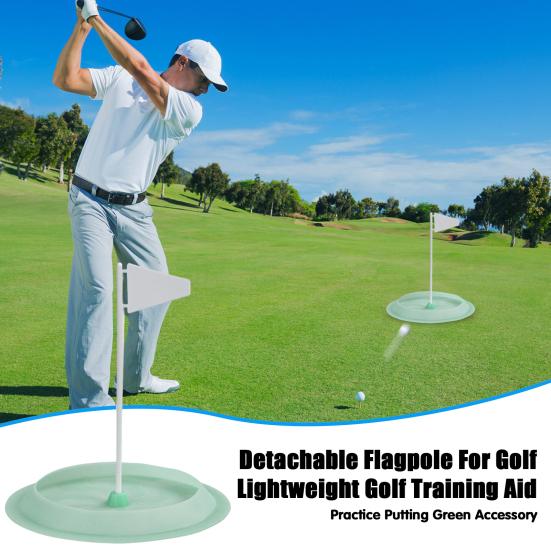 Golf Putting Cup with Flag Silicone Golf Hole Cup Indoor Outdoor Golf Putting Training Aid for Home Backyard Practice