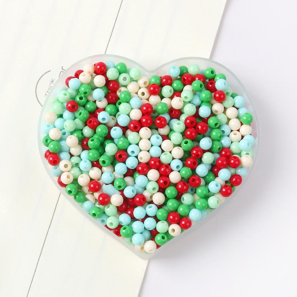 42-Color Acrylic Solid Color Round Beads Rice Beads Handmade Diy Beaded Loose Beads Bracelet Necklace Jewelry Material 3/4Mm