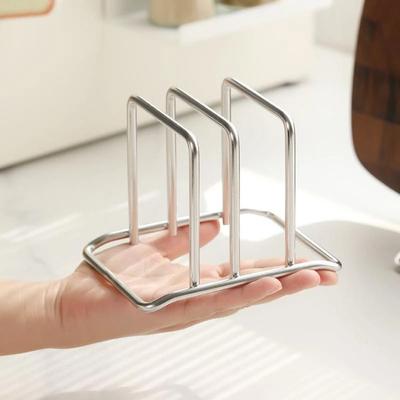 Portable Stainless Steel Cutting Board Holder Rustproof 2 Sectional Chopping Board Organizer Space Saving Kitchen Storage Rack