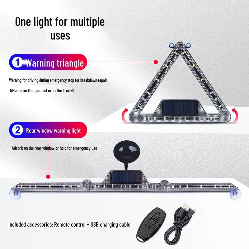 Solar-Powered Triangle Emergency Warning Light