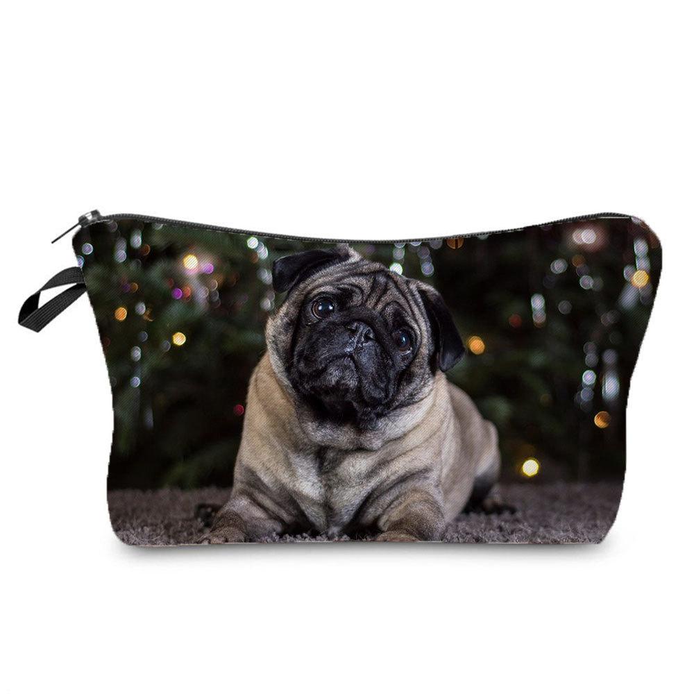 Damen Kosmetiktasche mit Hundeaufdruck Toilettenartikel Organizer Reiseaufbewahrungskoffer 6675