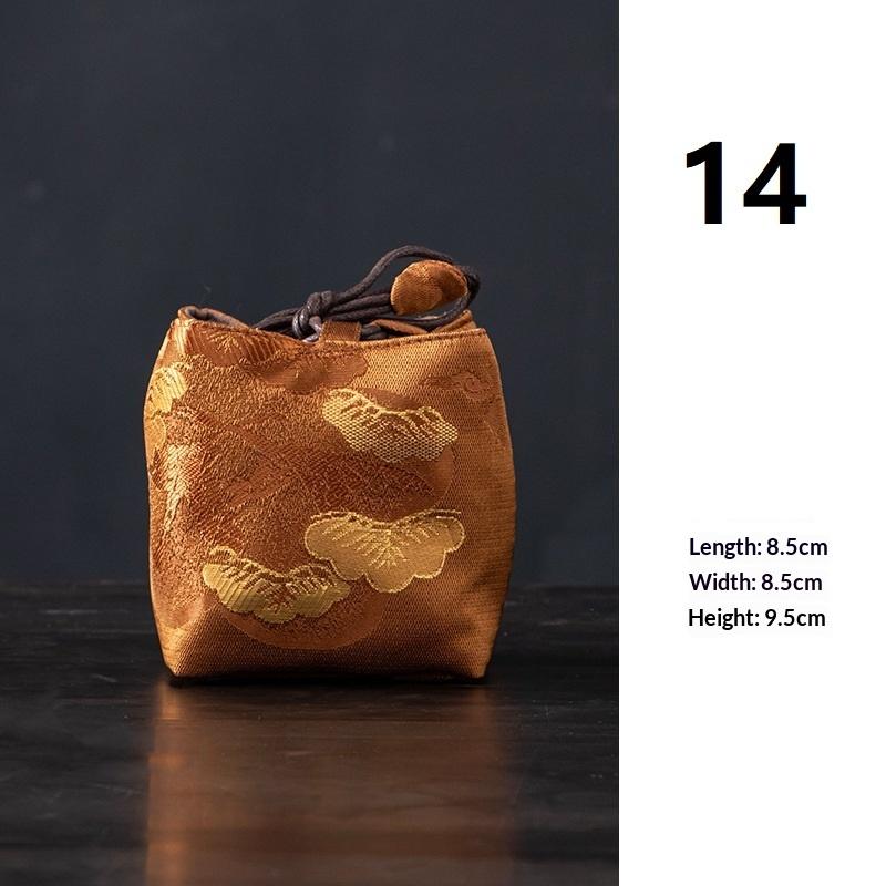 Tea Set Storage Bag Chinese Style Thickened Multi-Functional Teapot Cloth Pouch Protective Portable for Holiday Trips