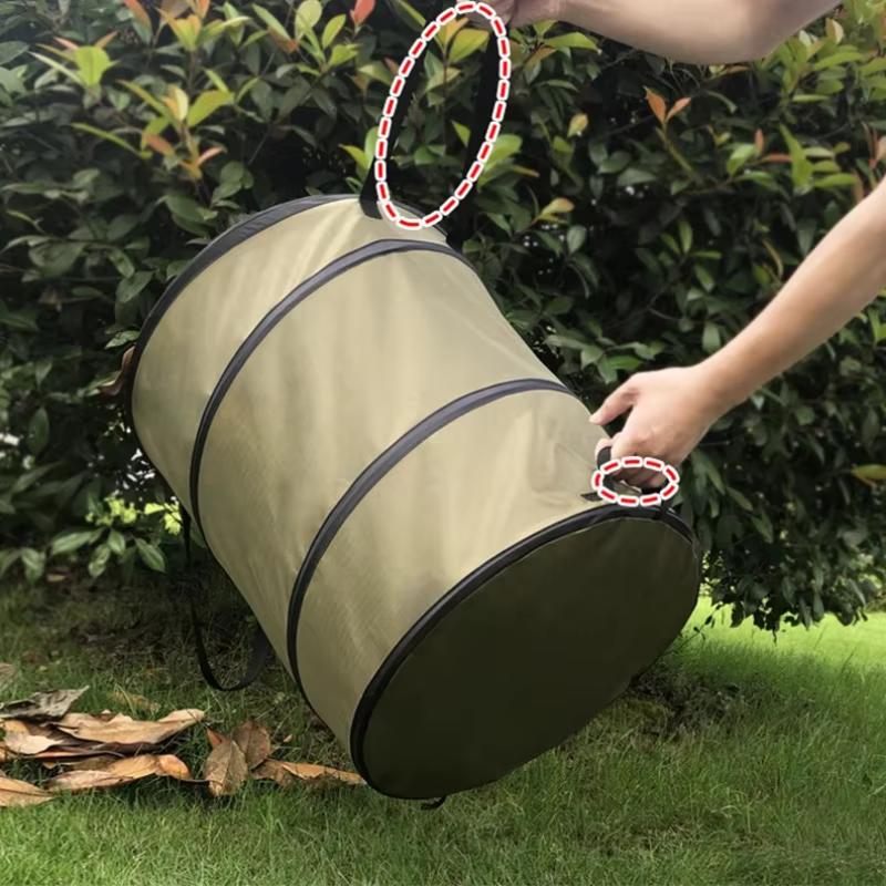 Portable Pop-Up Garden Trash Can - Collapsible Leaf & Yard Waste Storage Bag for Camping, Lawn Care