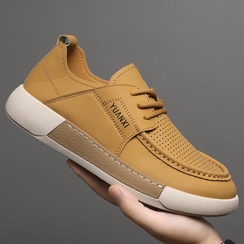 

Men s shoes summer new mesh breathable one-pedal board shoes soft sole versatile casual shoes flat driving shoes 44