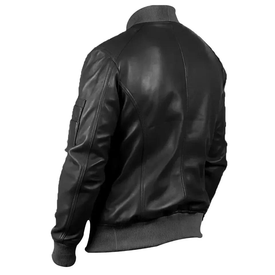 New Men Jacket Black Stylish Genuine Lambskin Leather Handmade Lambskin Soft Real