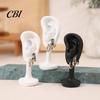 Black Earring Holder Human Ear Holder, Shaped Jewelry Stand, Storage Organizer, Display Stand for Home Dresser Store Counter Use