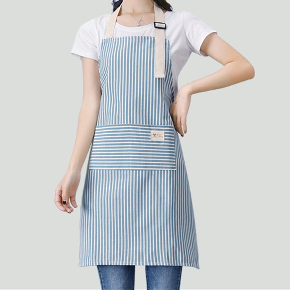 Kitchen Aprons for Cooking with Pockets Chef BBQ Grilling Aprons for Men Women синий