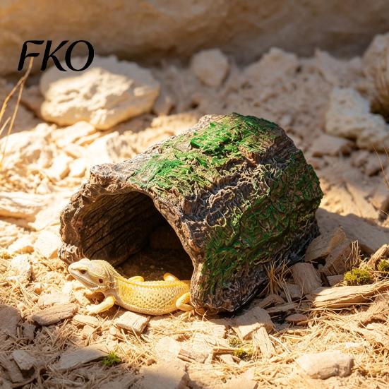 Kleiner Reptilienversteck Versteckhöhle, Baumstamm Gecko Eidechse Realistisch Bogenförmig Natürliche Rindenstruktur Versteck Versteck für Spinnen Schildkröten Terrarium