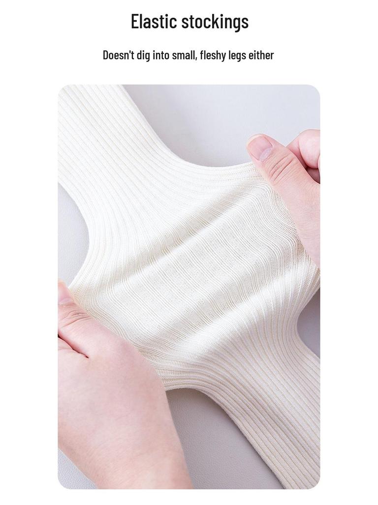 Children's TikTok Style Thin Fleece Tights - Autumn/Winter - Gray/Black Leggings