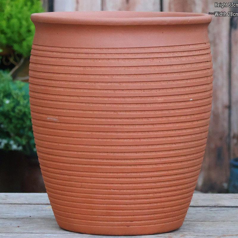 Retro Coarse Pottery Succulent Bonsai Floor Pot for Indoor Plants
