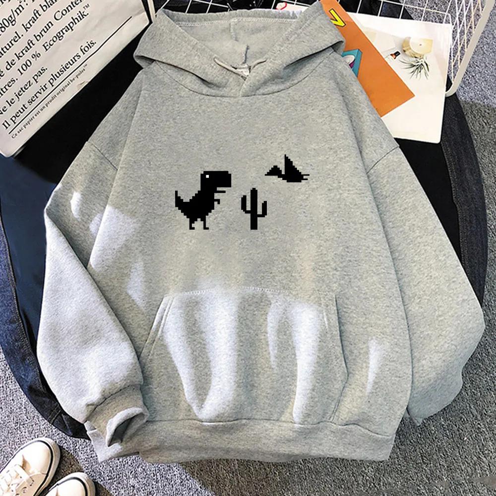 Chrome Dino New Printed Hoodie Little Dinosaur with Pocket Sweatshirt Simplicity Kawaii Clothing Funny Sudaderas Unisex Hoody