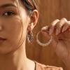Crystal Zircon Earrings Colorful Jewelry Studded Earrings Personalized Large Hoop Earrings  Women
