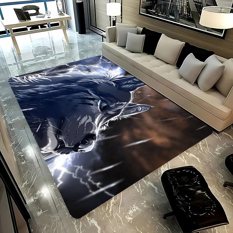 3D Printing Cartoon Wolf Large Area Carpets for Home Living Room Kids Bedroom Sofa Doormat Kitchen Floor Rugs Anti-slip Decor