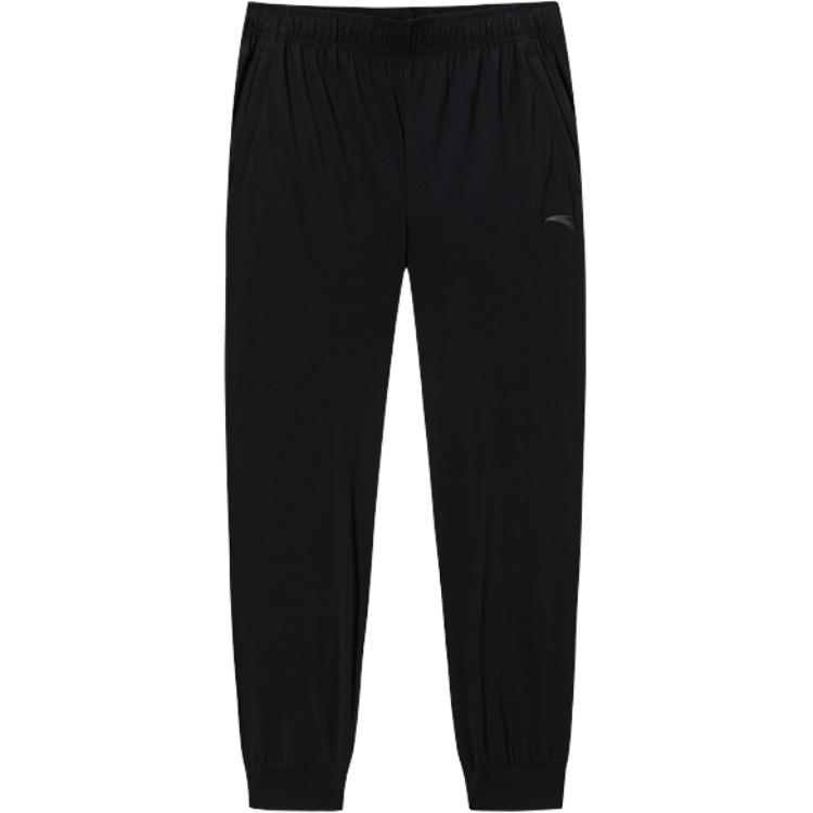 Anta Comfortable Simple Solid Color Tapered Versatile Slim Fit Lightweight Breathable Knitted Sports Pants Men Bottoms Basic-Black 152527328-1