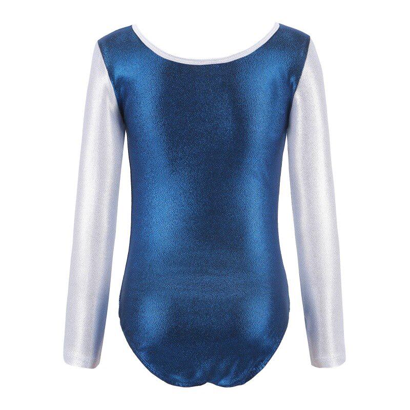 5-12Y Gymnastics Dancesuit Girls Long Sleeve Dance Leotards Child Striped Costumes Gymnastic Leotards Kids Dance Ballet Suits