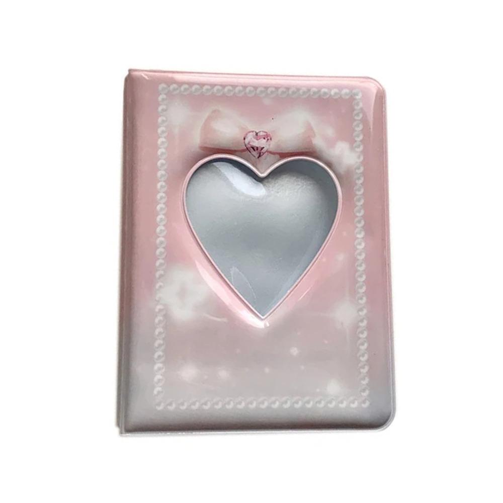 40 Cards INS Photo Album 20 Inner Pages Love Hollow 3 Inch Postcard Binder Hanging Hole Waterproof Card Collection Book