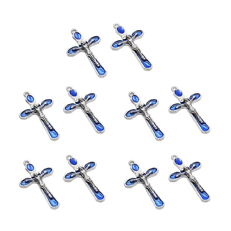 10pc Christ Cross Pendants for DIY Necklaces Bracelets Earring Key Chain