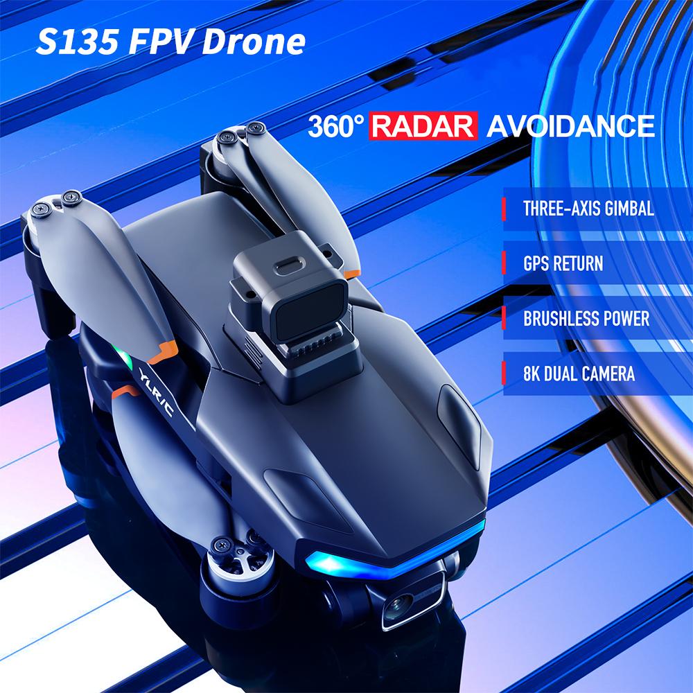 New S135 8K HD camera Drone 5G FPV GPS Return 360° radar avoidance avoidance Profesional Brushless Motor Quadrotor Dron Gift