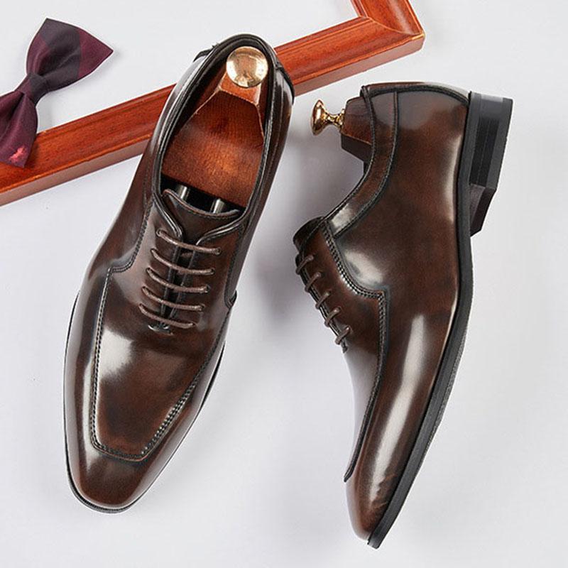 Fashion Britain Gentleman Business Lace Up Casual Oxford Shoes For Men Flats Male Homecoming Wedding Dress Footwear Zapatillas Hombre