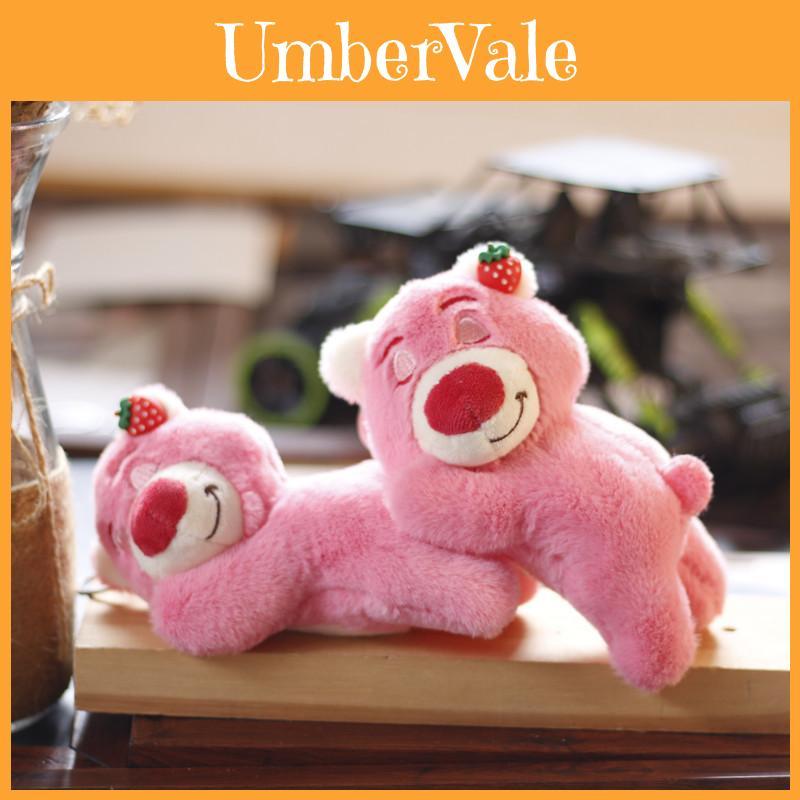 Cute Pink Bear Plush Keychain Adorable Stuffed Animal Soft Plush Toy