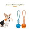 Juguetes interactivos para perros, cuerda de cáñamo, bolas de goma con fugas, bolas de tratamiento para limpieza de dientes de mascotas, juguetes resistentes a mordeduras para perros pequeños