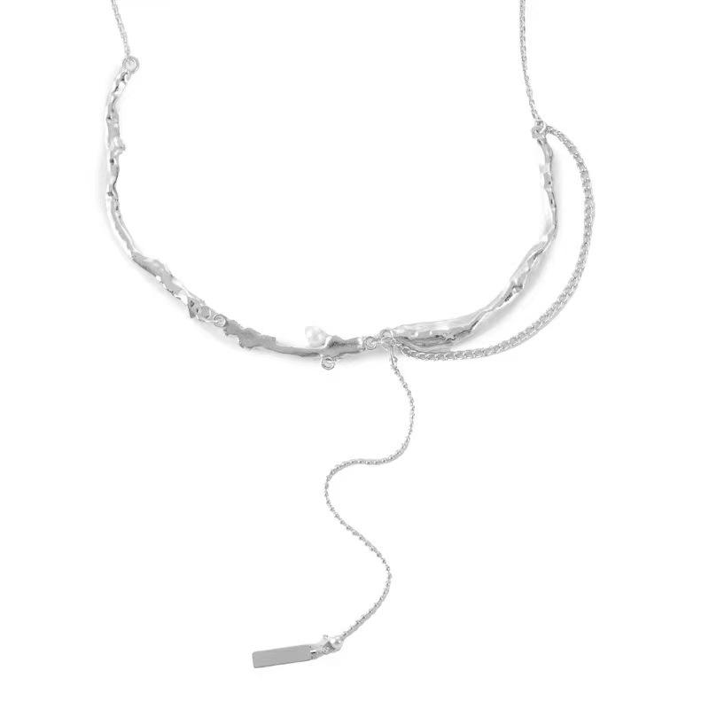 

Irregular liquid cold wind necklace women s design evening dress collarbone chain niche accessories neck chain