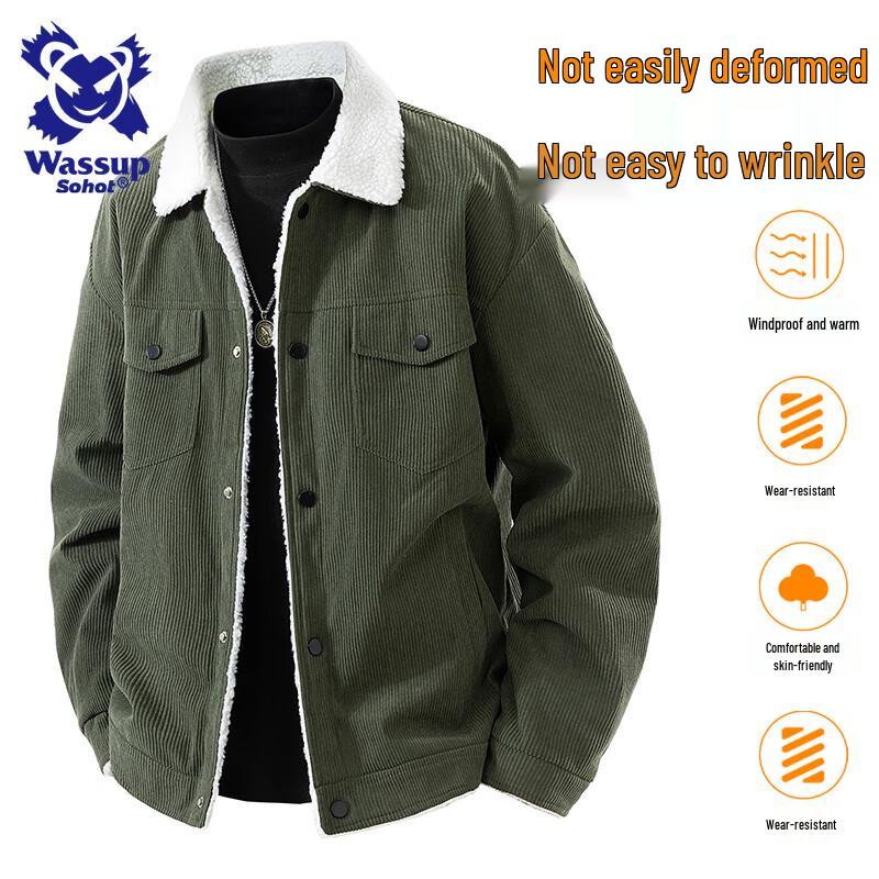 Wassup Sohot Men's Winter Fleece-Lined Jacket