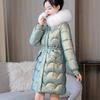 New Winter Thick Jacket Long Down Parka Women Bright Waterproof Overcoat Loose Warm Cotton Coat Hooded Parka