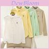 College Style Cotton Long Sleeve Shirt With Embroidery For Spring Casual Women