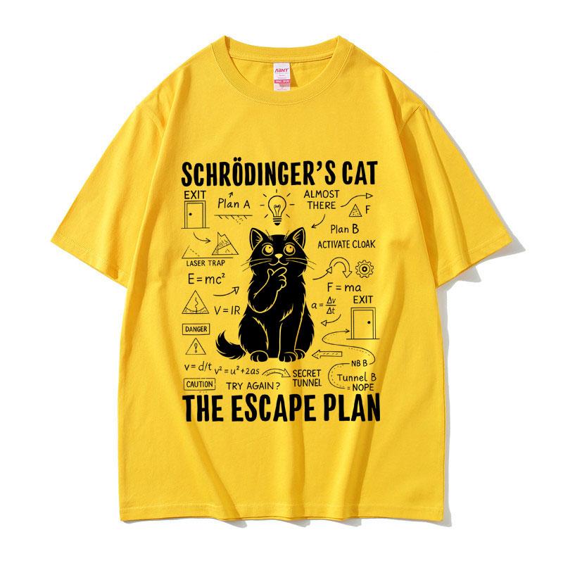 Schrodinger Cat Lovers Funny Meme Tshirt Summer Unisex Women Casual Cotton Vintage Streetwear Unisex Oversized Short Sleeve Tees