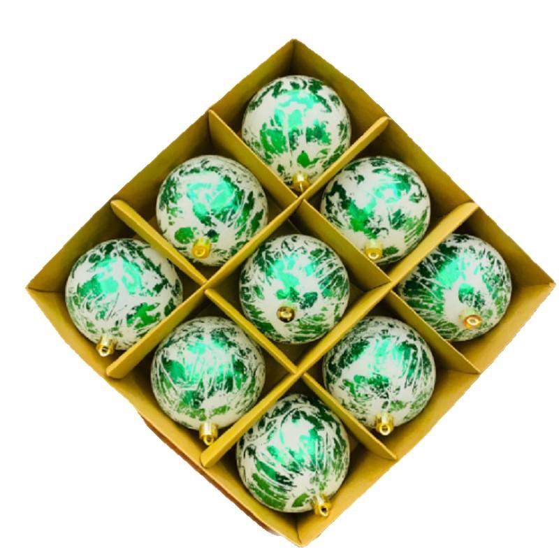 2025 Cross Border New Ink Style Christmas Ball, Sparkling Powder and Hand Drawn Christmas Ball Decoration Window Pendant