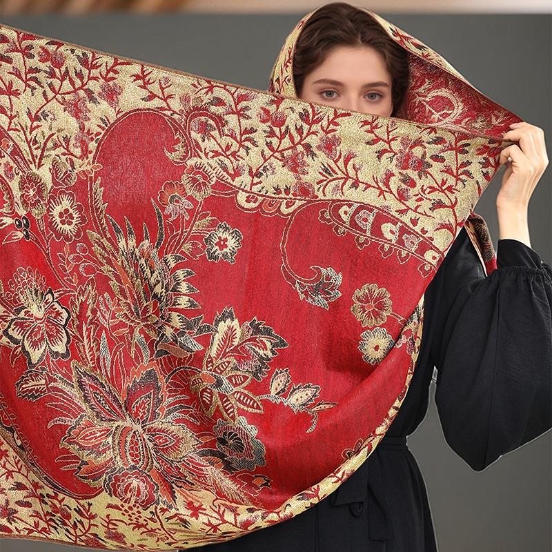 Paisley Cotton Scarf Women Jacquard Cashew Printed Scarves Female Tassel Retro Blanket Vintage Sunscreen Wraps Shawls