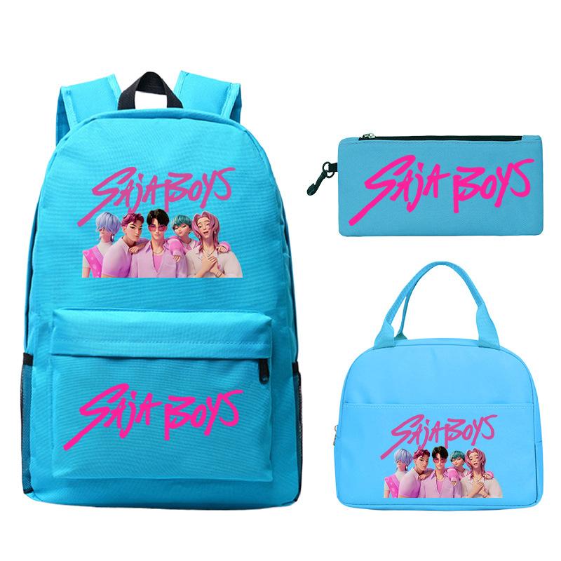 Kpop Peripheral Printing Student Schoolbag Large Capacity Casual Backpack Three-Piece Set