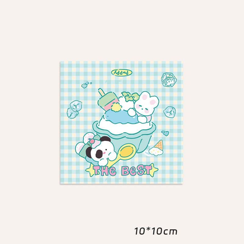 10PCS Kawaii Cartoon Summer Puppy Card Head Card Back Opp Bag Cute Kpop Star 3 Inch Photo Card DIY Decor Packing Material