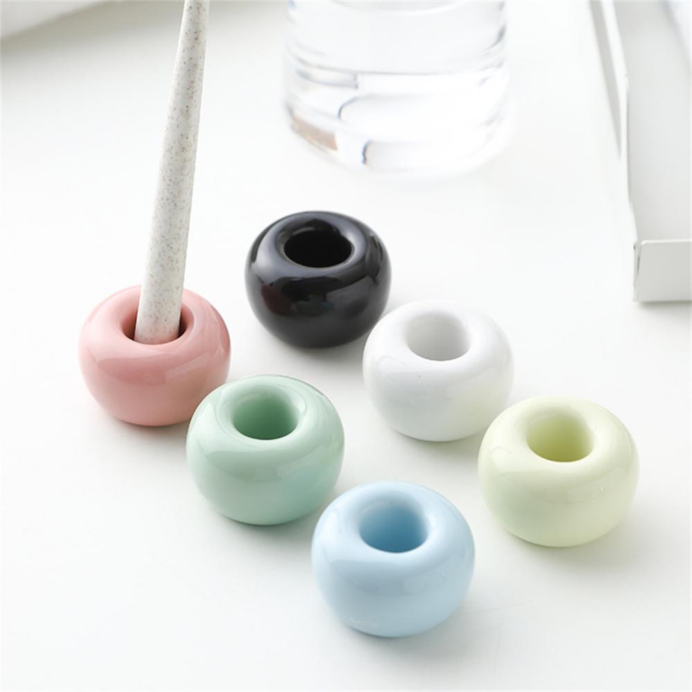 Ceramic Toothbrush Holder Home Multifunctional Mini Donut Toothbrush Base Frame Storage Rack Bathroom Shower Tooth Brush Stand
