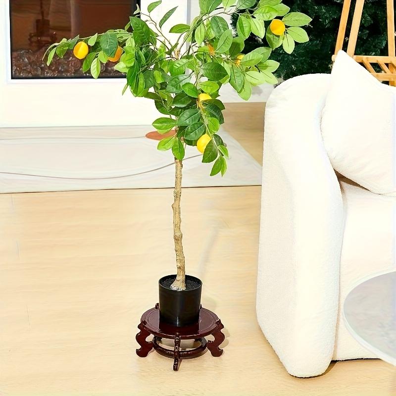 1pc Elegant Wooden Plant Stand with Ornate Base - Versatile Indoor/Outdoor Decorative Vase Holder, Ideal for Home and Garden Dis