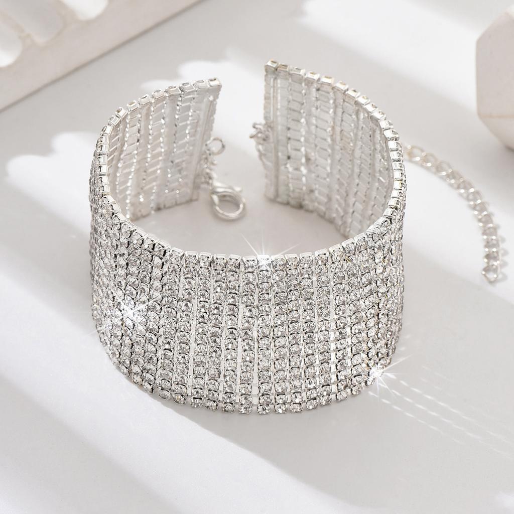 1 Women's European and American Trendy Multi Row Rhinestone Ankle Chain Outdoor Tourism Beach Banquet Party Holiday Gift