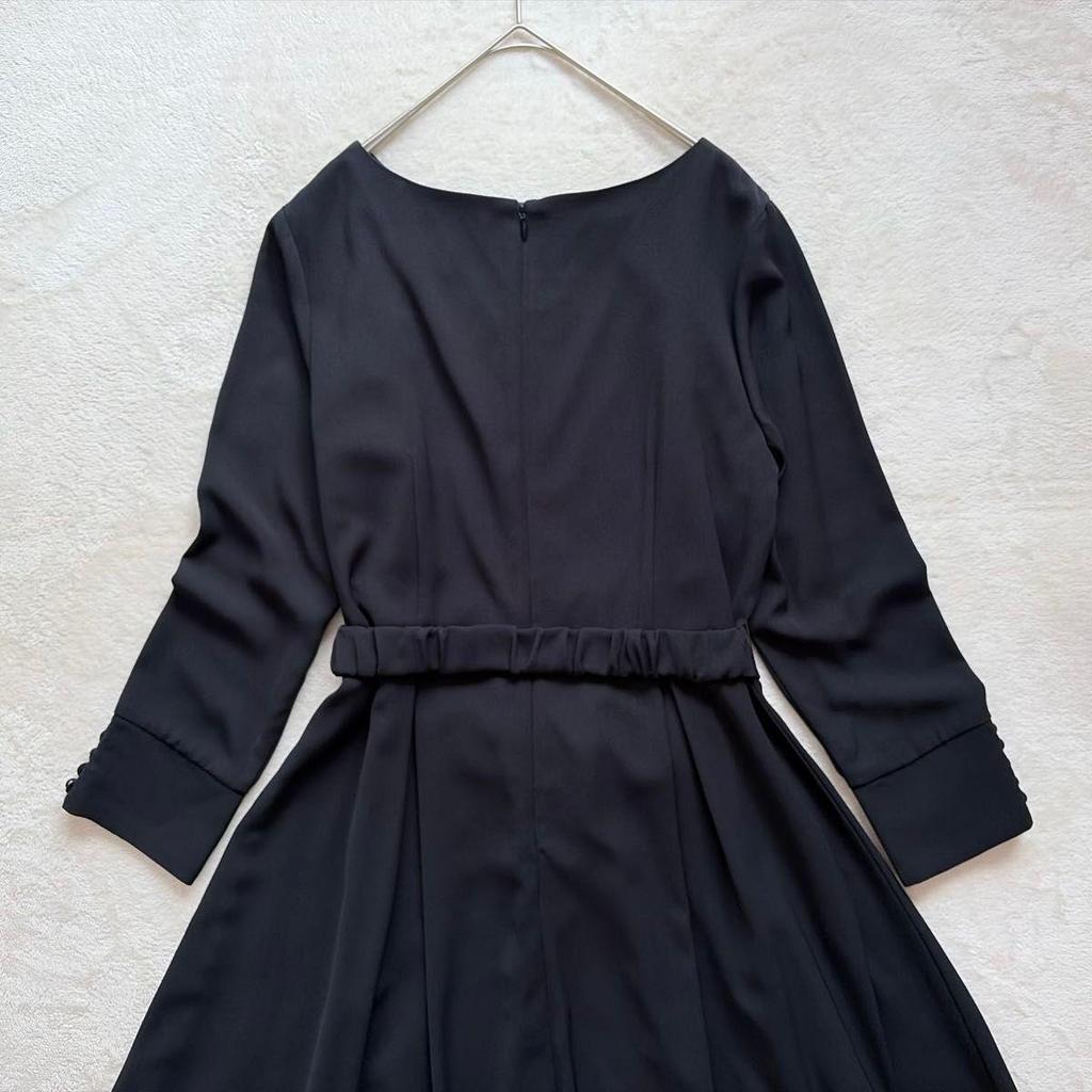 Used New Formal Dress Black Large Size LL 42 Ribbon Belt Long Length Ceremony Formal Black