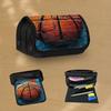 Graffiti Style Basketball Orange Blue - Flip-Top Pencil Case for School Large Capacity Pencil Pouch Aesthetic Pencil Box for Office Stationery Organiz