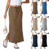 Gonne Lunghe Casual da Donna Vita Alta alla Moda con Coulisse Spacco Laterale e Tasche