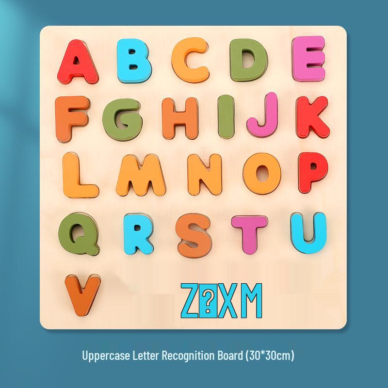Colorful Wooden Number & Letter Shape Matching Puzzle for Kids
