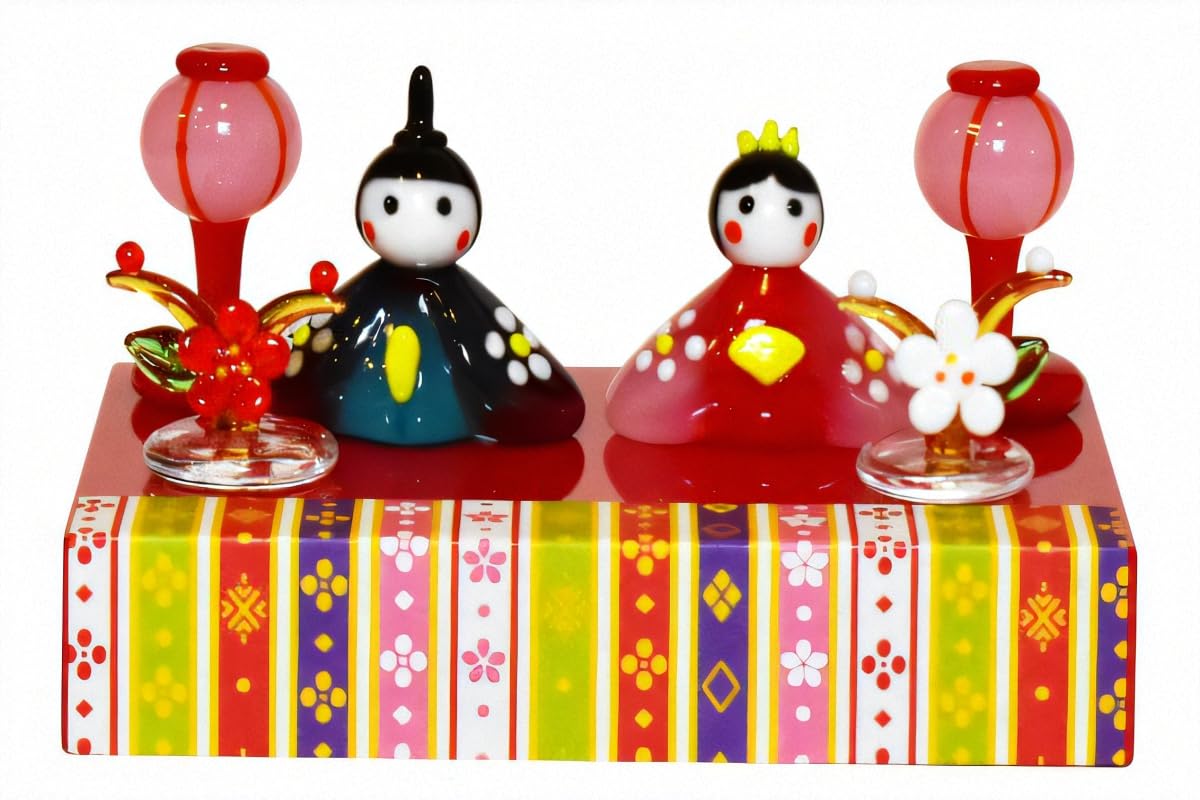 

Cute Hina dolls, handmade glasswork, Urara Hina doll display, CNSWK468