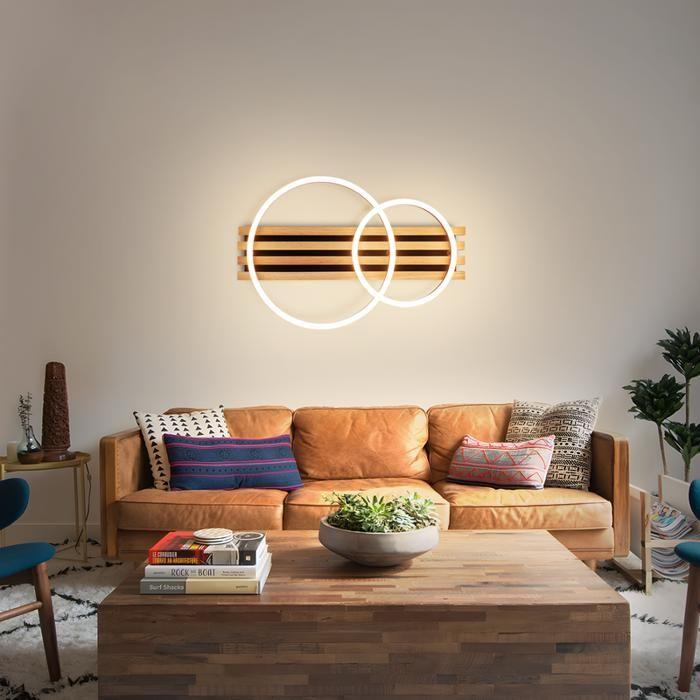 Plafonnier LED - NETTLIFE - Nettlife LED 55cm - 55 cm - 2 anneaux - Dimmable télécommande